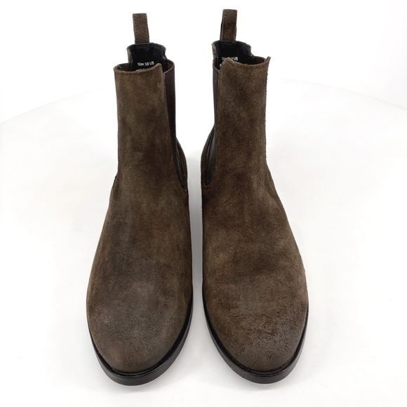 THURSDAY BOOT CO. | Duchess Leather Chelsea Boots in Olive Brown Suede | Sz 10 - Picture 5 of 15